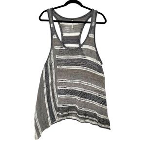 Free People Lovebird Boho Asymmetrical Coastal Open Knit Sleeveless Knit Top
